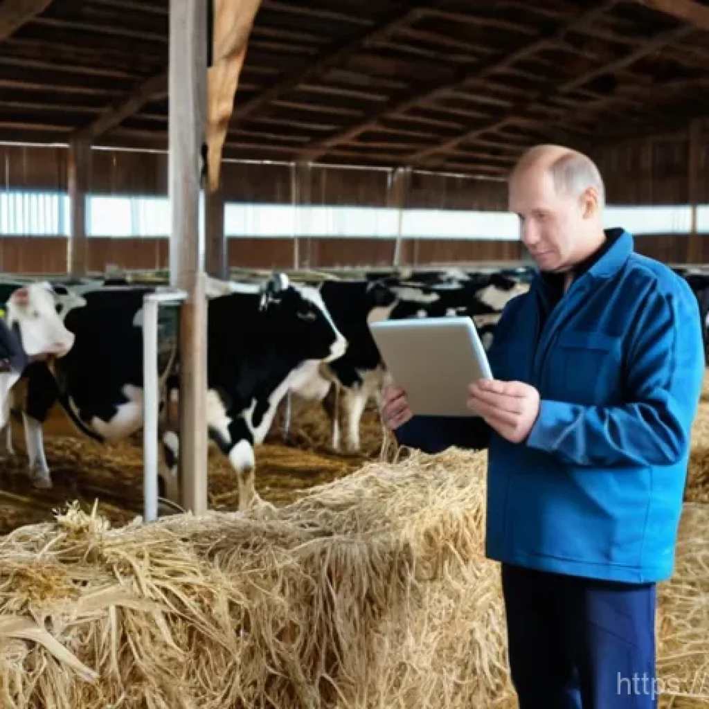 축산업 자격증 종류 비교 - **Prompt 1: A Diligent Farmer Ensuring Compliance**
    A wide shot of a middle-aged male Russian fa...