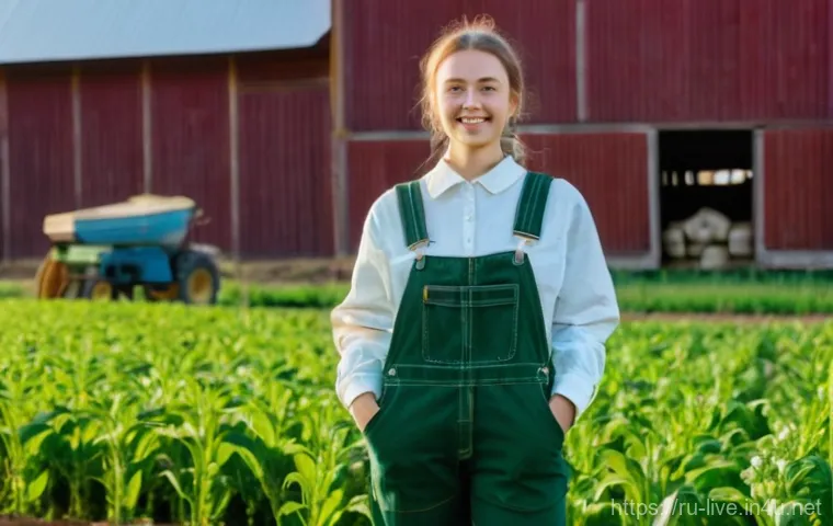 축산업 현장 실습 지원 제도 - **"Agrostartup" Young Farmer's Dream Realized:** A determined young Russian woman in her late 20s, d...