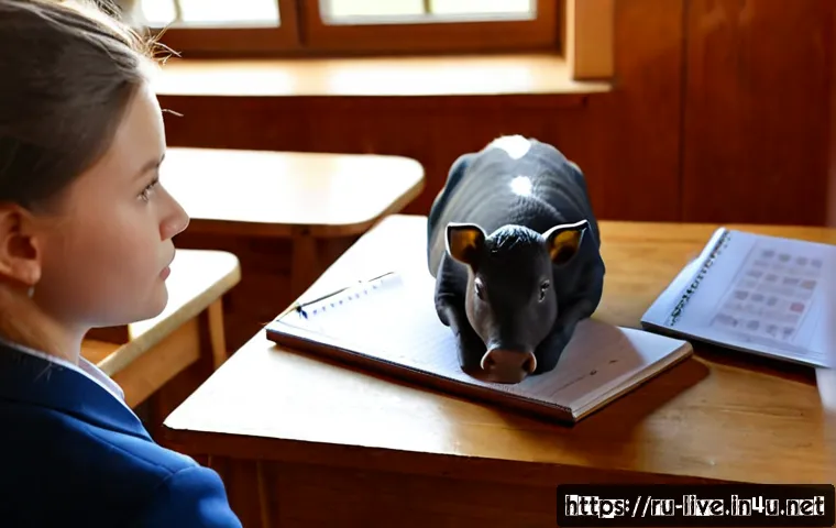 축산업 시험 출제 경향 - Photorealistic Russian agricultural college student preparing for a livestock industry exam at a cle...